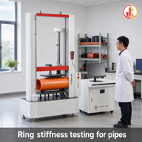 Machine d'essai de rigidité des anneaux 50KN, machine d'essai de flexion des tuyaux, testeur de compression, test de flexibilité des anneaux pour tuyaux PE PVC