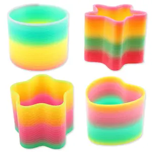 New product 2023 Rainbow Spring Toy Plastic Puzzle Rainbow Spring Circle Pops Fidget Springs Fidget Toys