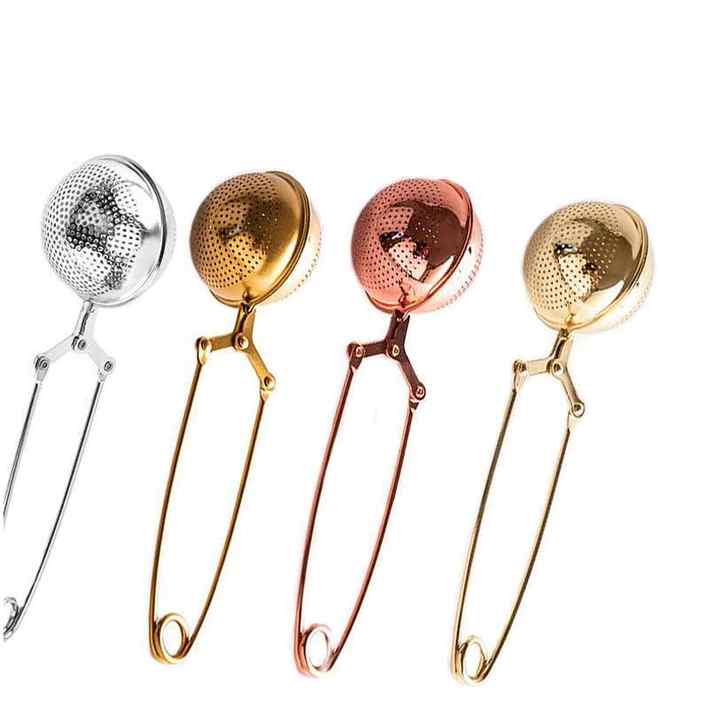 Stainless Steel Loose Leaf Tea Infuser Gold Sphere Mesh Tea Ball ...