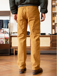 <span class=keywords><strong>Pantaloni</strong></span> da lavoro cargo da <span class=keywords><strong>uomo</strong></span> in cotone vintage da 12 once, stile streetwear, vestibilità rilassata, in tela pesante, con doppia ginocchiera, modello carpentiere - Product Image 2