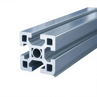 Profilé en aluminium 6063-T5 à rainures en T 4040, extrusion industrielle, anodisé argenté, haute rigidité structurelle, structure modulaire pour