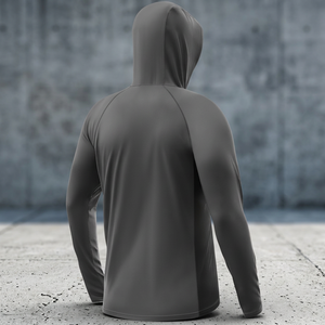 Sweat à capuche de pêche pour homme en polyester et élasthanne avec logo personnalisé, masque intégré, manches longues, séchage rapide, respirant, UPF 50+, 220g - Product Image 6