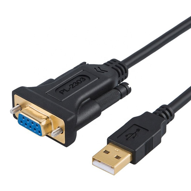 OEM Factory Extension USB FTDI PL2303 PVC Braid Shielding DB9 RS232 RS485 Serial Cable for Computer