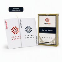 Cartes à jouer Guan Dan personnalisées haut de gamme pour entreprises, marque Sincolink, papier cartonné 310 g/m² à âme bleue, finition lin