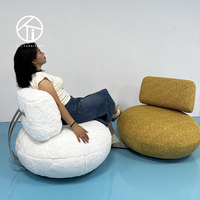 Fauteuil pivotant moderne de luxe pour chambre à coucher, sans accoudoirs, dossier rotatif à 360 degrés, en cuir synthétique, pour salon et loisirs