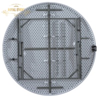 Vente chaude Hdpe Rond Blanc Événement Fête Table Ronde Pliable De Mariage En Plein Air Tables En Plastique Pliantes pour Événements Fête