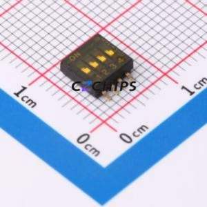 DV7SA-04F-01 DIP Switch SMD,6.21x5.7x2.1mm Switch Flat Toggle, Groove Type Single Pole Single Throw 4 Gull Wing Type - Product Image 1