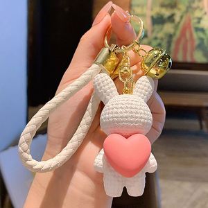 Fashion Cartoon Creative Knitting Love Rabbit Lovely Keychain Couple Bag Car <b>Keyring</b> Pendant Gift - Product Image 6