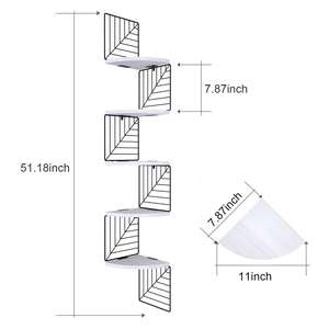 Estante de almacenamiento de madera de <span class=keywords><strong>5</strong></span> niveles, estante de esquina montado en la pared para baño, dormitorio, sala de estar, cocina y oficina - Product Image 6