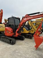 Mini-excavatrice hydraulique Kubota U35 à balayage zéro, 3,5 tonnes, moteur diesel D1703, flèche déportée, machine de construction compacte