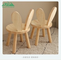 Chaise de salle à manger pour enfants Wayon, moderne et écologique, en bois, avec dossier en forme d'oreilles de lapin, pour les chambres et les salles de jeux des enfants