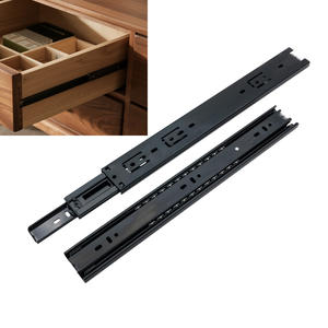 Diapositivas telescópicas de extensión completa Canal de cajón Rodamiento de bolas Diapositivas de cajón Rieles Para Cajones - Product Image 1