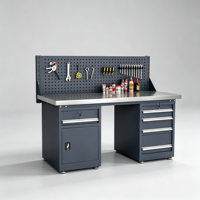 Banc de travail en acier robuste, table d'atelier multifonctionnelle pour l'entretien, plateforme de travail antistatique, capacité de charge de 1000 kg
