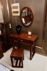 Meuble de maison, <span class=keywords><strong>coiffeuse</strong></span> moderne en bois brun, ensemble de table à maquillage avec miroir - Product Image 2