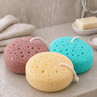 Éponge de Douche Corporelle CF Douce et Élastique à Texture Nid d'Abeille Colorée, à Drainage Rapide, avec Corde de Suspension, pour Nettoyage en Profondeur, Vente en Gros