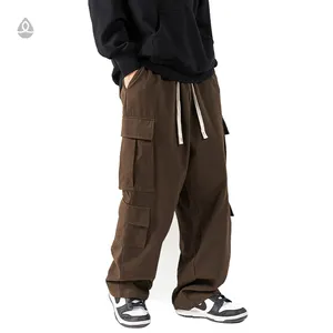 Мужские модные повседневные мешковатые брюки-карго, спортивные свободные спортивные джоггеры с прямым узором и карманами для уличной одежды