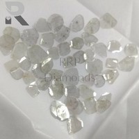 Diamants rayés de couleur naturelle, taille 0.10 à 0.20 en agate, cristal blanc, coupe plate - Product Image 3
