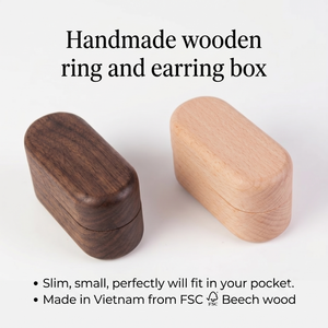 OEM Mini Wood Ring <b>Box</b> with Magnetic Closure and Velvet Lining Custom Logo Available for Gift - Product Image 1