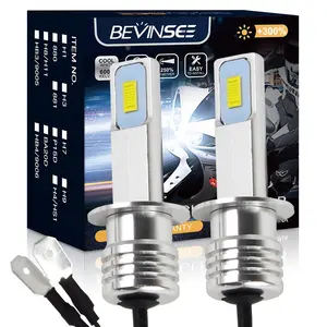 Bevinsee High Beam H1 LED 100W Bulbs 3000 LM Motorcycle Headlight LED Bulbs For Aprilia Pegaso 650 1996-2000