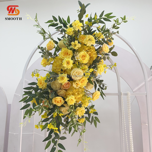 สำหรับดอกไม้โอเมก้าสีเหลืองสวยงานแฮนด์เมดอุปกรณ์ประกอบฉากซุ้มงานแต่งงานเทศกาลคริสต์มาสที่นุ่มนวลและสมจริง - Product Image 1