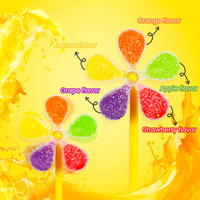 Bonbons gélifiés en forme de moulin à vent colorés de haute qualité 12g Boîte de bonbons sucrés Collations pour enfants Sucettes rotatives Guangdong Contient du sucre