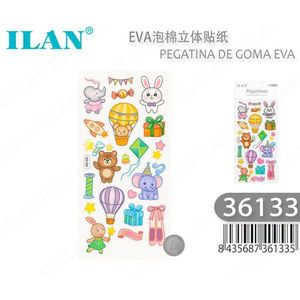 ILAN Pegatinas Decorativas de Espuma EVA 3D con Dibujos Animados de Animales para Manualidades Infantiles - Product Image 1