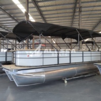Yacht de Sport Allsea Certifié CE 4m-9m, Bateau Ponton à Moteur Hors-Bord en Aluminium pour Pêche, Loisirs et Divertissement sur Rivière