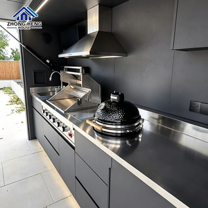 Cuisine modulaire d'extérieur de luxe en acier inoxydable 304 avec toit rétractable motorisé et barbecue intégré - Product Image 2
