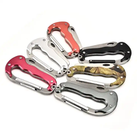 Mousqueton verrouillable multi-outils pour équipement de survie pour camping en plein air avec couteau de poche