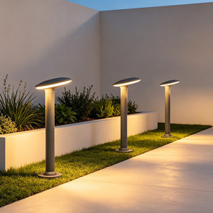 Solar Lawn <b>Light</b> Aluminum Body <b>Led</b> <b>Light</b> <b>Sensor</b> Outdoor Waterproof Garden Patio Lighting - Product Image 3