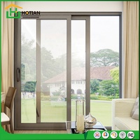 Porte coulissante double vitrage noire de haute qualité, profil américain 2.0, pour maison