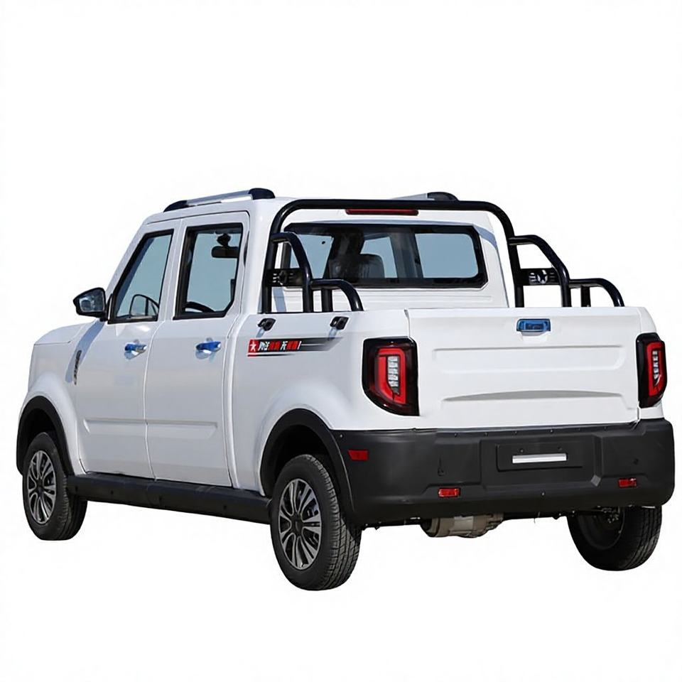 White Double Row Electric Pickup Truck Four Wheel New Energy Vehicle ...