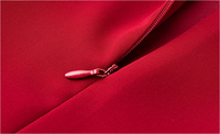 Robe d'été à manches courtes FMY63019 - Robe élégante de style français, jupe cintrée en A avec perles, couleur rouge - Robe pour femmes