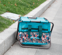 Siège de tabouret pliant imprimé floral de haute qualité et sac à outils en toile détachable chaise à outils pliable tabouret pliant sac de jardin