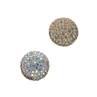 Incrustations de strass en cristal de style luxe faites à la main de 15mm 25mm lavables en Machine en gros en alliage de Zinc boutons métalliques placage