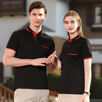 Polo en toile unisexe à manches courtes avec logo brodé personnalisé, 100% polyester, uniforme de chef et de serveur pour restaurant et cuisine