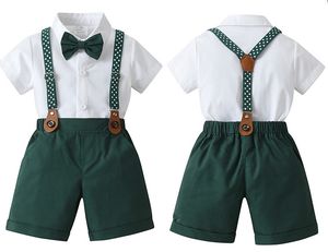 Ensemble d'Été Garçon 1-6 Ans pour Mariage, avec T-shirt en Coton Imprimé Étoiles, Bretelles et Short Uni – Tenue pour Enfants et Tout-petits - Product Image 6
