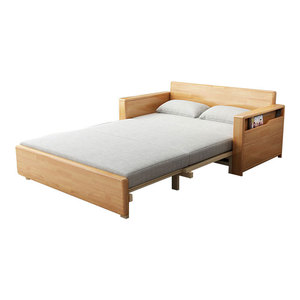 <b>Sofa</b> <b>Bed</b> Wooden Multifunctional Convertible Couch With Storage For Small Spaces Modern Design - Product Image 2