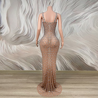 Robe de soirée sirène en maille transparente ornée de strass pour femme, collection Novance Y5510-D, produit phare 2026, marque de luxe, pour fêtes formelles