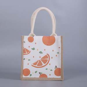 Grand sac fourre-tout en toile pour femmes, sac personnalisé avec poche zippée, sacs de shopping en jute - Product Image 4