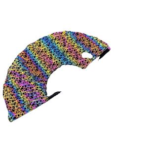 Éventail Réfléchissant Holographique Iridescent « Magic Mushroom » – Sac de Transport Grande Taille pour Éventail à Main – Vente Flash - Product Image 2