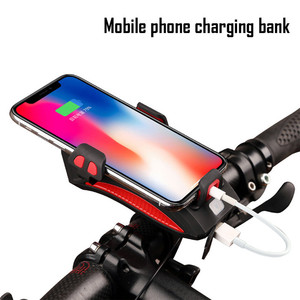 4 合 1 自行车灯 USB 可充电自行车头灯 手机支架 自行车闪光灯 2000mAh 移动电源 自行车喇叭 LED 灯 - Product Image 2