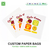 Sacs à trois soudures imprimés en couleurs vives, conformes aux normes alimentaires, pochettes en papier à motif personnalisé pour l'emballage de biscuits et de cadeaux