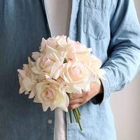 5 tiges de roses artificielles réalistes au toucher luxueux, de qualité supérieure, pour la décoration de la maison, les arrangements de bouquets de mariage