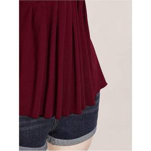 Top Peplum sin Mangas con Cuello Cruzado para Mujer, Tallas Grandes, Suave y con Fruncido, Estilo Fluido - Product Image 2