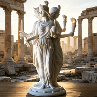 Grande statue de la déesse grecque Hécate, statue en marbre blanc sculptée à la main pour la décoration de villa