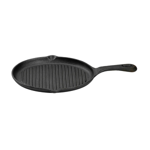 Poêle à frire en fonte avec plaque chauffante antiadhésive pour barbecue Base en bois Poêle Wok Batterie de cuisine - Product Image 2