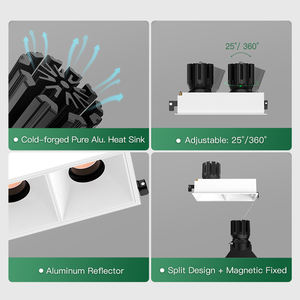 Xrzlux 15w नेतृत्व कोब डाउनलाइट आधुनिक समायोज्य वर्ग रिसेस्ड छत लाइट फ्लिकर मुक्त डबल हेड स्पॉट - Product Image 4