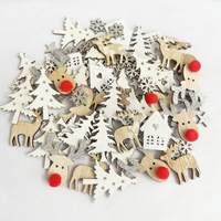 Ornements de Noël européens et américains, flocons de neige en bois blanc pur ultra-brillants, assortiment d'élans pour arbre de Noël