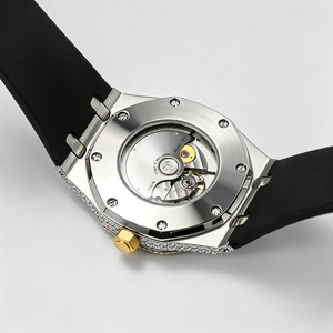 Reloj Moissanite con Incrustaciones de Diamantes, 3000 Piedras, Esfera Esqueleto, Pasa la Prueba del Detector de Diamantes, para Hombre, Estilo Urbano Diario - Product Image 6